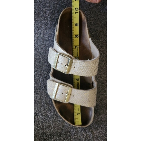 Birkenstock Arizona schmal shiny python eggshell Sandalen Size 9 - Picture 13 of 14
